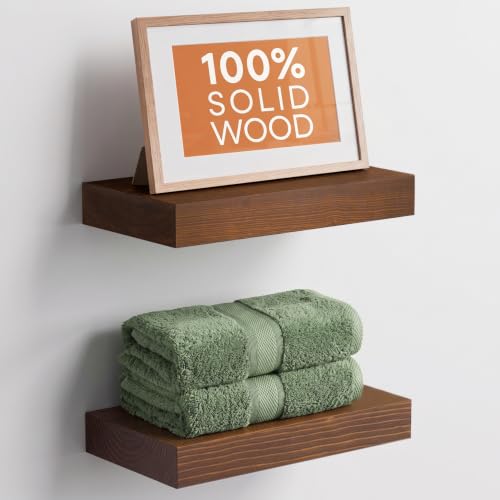 Homeforia 12 Inch Floating Shelves, High-End Solid Pine Wood, Set of 3