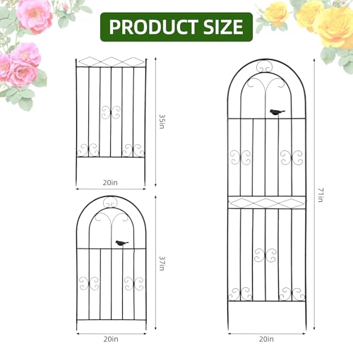 Amoskey Durable Garden Trellis for Climbing Plants - Outdoor Trellis Supports for Lush Greenery - Ideal for Vines, Flowers, and Vegetables, Easy Installation & Space-Saving Design (71"H*20"W -2 pack) by Amoskey - Used condition - Image 2