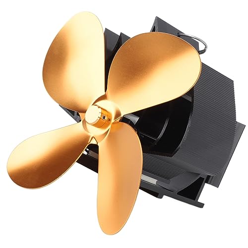 Ventilateur de cheminée pour camping et maison circulation chaleur or