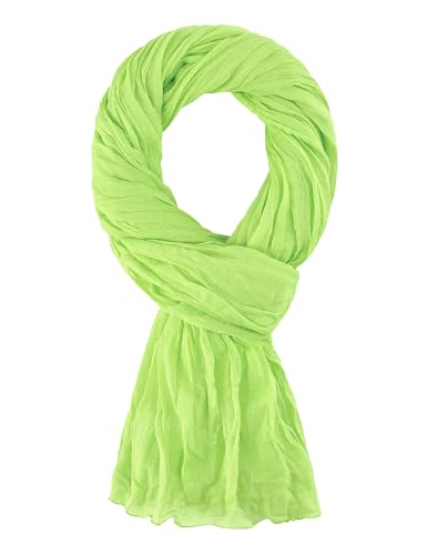 ALLEE DU FOULARD - Cheche, Écharpe, Chale Premium - Vert Anis - 100% Coton - Taille 200 X 110 CM - Chèche Femme et Homme - Plus De 50 coloris Unis