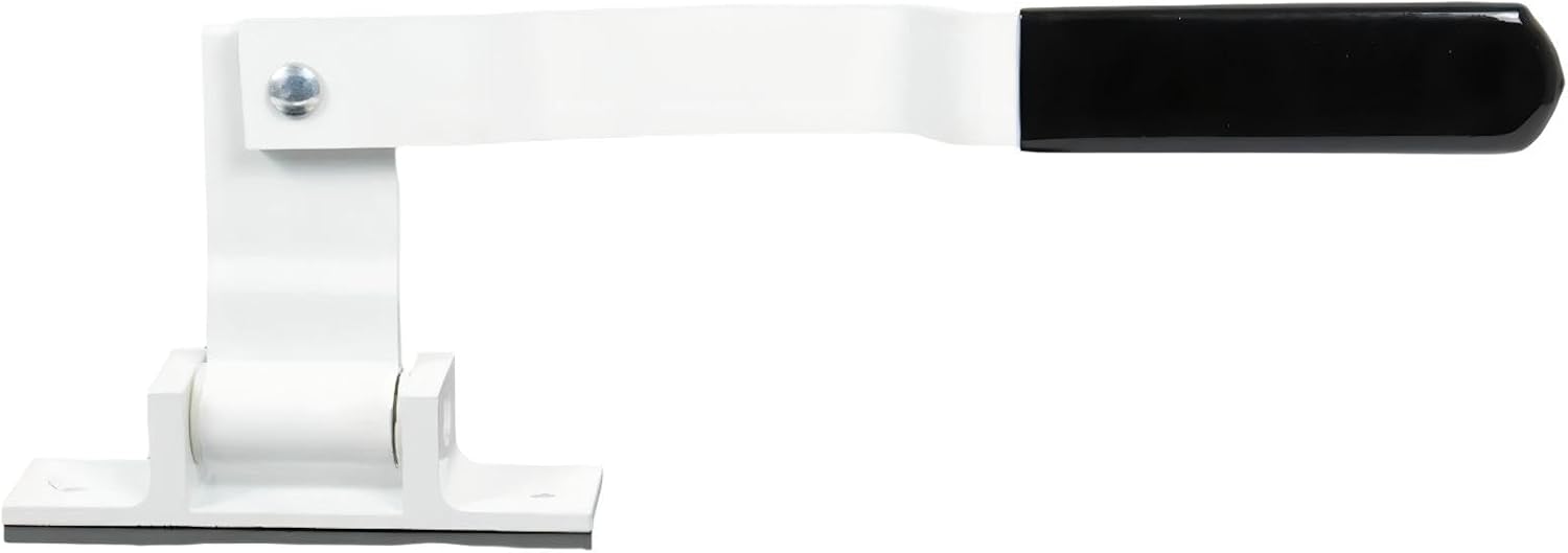 SCB-W2F Trailer Door Swivel CamBar 2 Hole Mount w/ Foam Pad White Powder Coated - Mounting Holes 4-5/8" On Center - Mounting Bracket 5-3/4" X 1-3/8" - Trailer Door CamBar Replacement