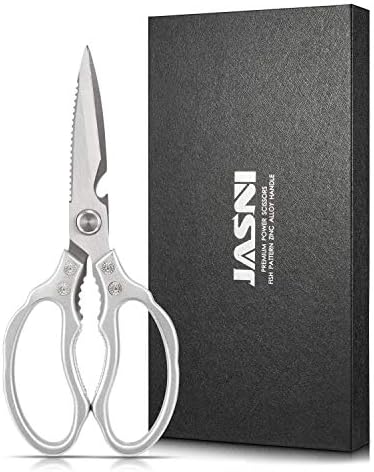 Multi Purpose Stainless Steel Kitchen Scissors Heavy Duty Kitchen Shears for Cutting Chicken, Meat, Fish, Vegetable, BBQ, Fruits, Seafood, Open Jars and Nut Cracker and Super Sharp(With Gadgets)