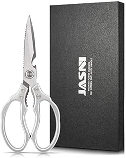 Multi Purpose Stainless Steel Kitchen Scissors Heavy Duty Kitchen Shears for Cutting Chicken, Meat, Fish, Vegetable, BBQ, Fruits, Seafood, Open Jars and Nut Cracker and Super Sharp(With Gadgets)