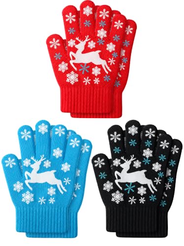 Image of EBOOT 3 Pairs Winter Kids Gloves Warm