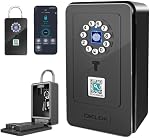 SFW New Smart Lock Boxes, Fingerprint Key Box Bluetooth with App Control & Passcode, Waterproof Wall Mounted & Door Hanging Security Lock Box (Fingerprint Unlock)