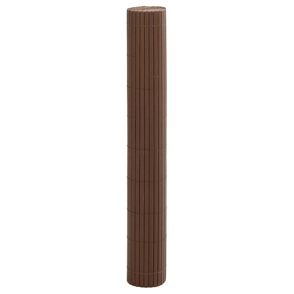Ogrodzenie ogrodowe, dwustronne, brązowe, 1,8 x 5 m, PCW, odporne na działanie promieni UV, odporne na warunki atmosferyczne, elastyczne, idealne jako ochrona przed wzrokiem na balkon i