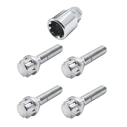 Simoni Racing BRA/50 Kit 4 Bulloni Antifurto - Bulloni antifurto per Ruote Chiave 17-19 M12x1.5 Lunghezza 45 mm