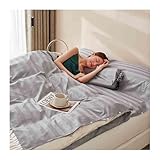 LFSPHQEC Sleeping Bag Liner Single Double Lightweight Portable Soft Travel and Camping Sheet for Travel Hotel, with Compact and Carry Bag(Light Gray,180x210cm-70x82)