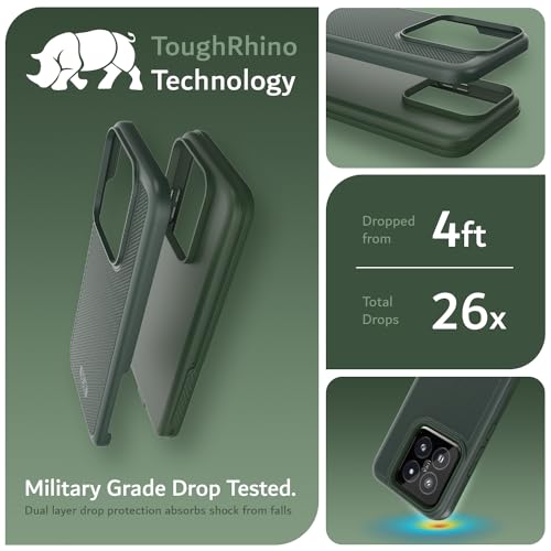 Image of TUDIA DualShield Grip Designed for Xiaomi 14 5G Back Cover (2024), [MergeGrip] Military Grade Dual Layer Shockproof Slim Tough Heavy Duty Protection - Pine Green