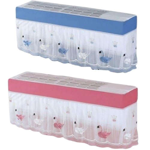 Image of MeeTo AC Cover Embroidery Work Premium Work Indoor Dust Proof Washable Protection Net Design Cover Multicolour&Pattern May Vary (2)