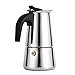 Machine à espreeso et pot à moka, cafetière à expresso italienne en acier inoxydable, machine à espreeso sur la cuisinière et pot à moka pour cuisinière à gaz ou électrique en céramique(300ml)