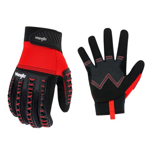 Wrangler Performance Men’s Max Impact Work Gloves – Large, Full Back Impact Protection, Reinforced Palm, Breathable, Durable for Construction, Demolition, Heavy-Duty Work - image 1