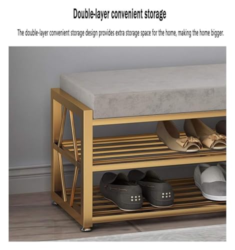 Tabouret à langer les chaussures et banc d'entrée en velours chic