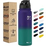 Fanhaw Insulated Water Bottle with Chug Lid - 20 Oz Double-Wall Vacuum Stainless Steel Reusable Leak