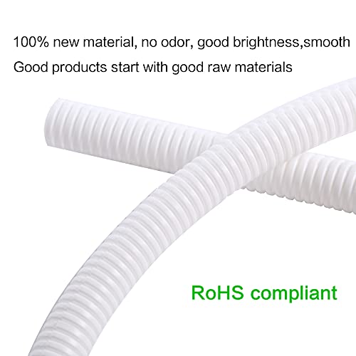 Alex Tech 25ft - 1/4 inch Split Wire Loom Tubing - White