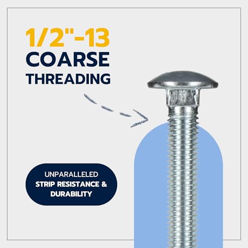 Pernos de carro Makers Bolt 307A de 1/2 x 4 pulgadas para reparaciones estructurales 5