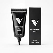 V Beauty Pure Diamond Gel, 1 fl oz / 30ml Super Strong Nail Glue Gel Powerful Adhesive for Rhinestones, Gems, Charms & 3D Nail Art Crystal Clear, Non-Yellowing, No Wipe UV/LED Cured Formula