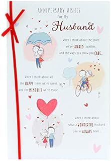 Husband Wedding Anniversary Card - Anniversary Card for Him - Sweet Anniversary Card