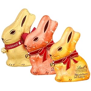 Lindt Goldhazen Glamour Edition | 3 hazen van elk 200 g | Goud-glitter, Roze Glitter en Goud