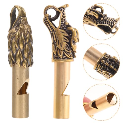 2 silbatos de cobre para emergencia con diseño portátil miniatura 6