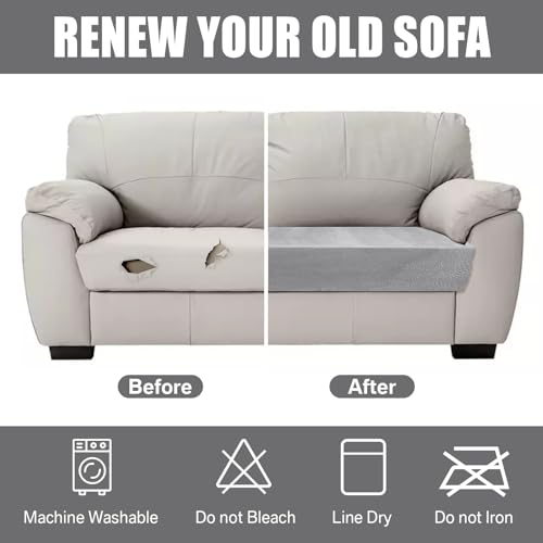 Teynewer Sofa Seat Cushion Cover, Sofa Cushion Slipcovers Stretch Velvet - Image 2