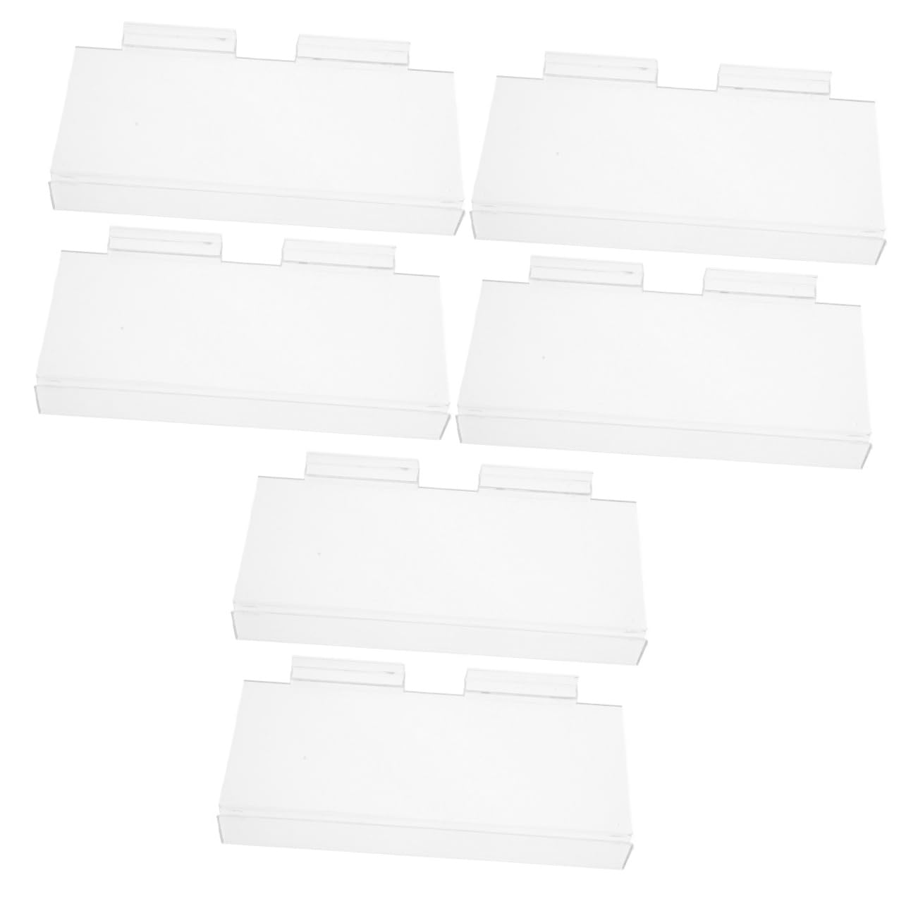 SOESFOUFU 3sets Wall Shelves for Shoes Two Tier Slat Wall Shelf Retail Store Display Acrylic Rack 2pcs*3