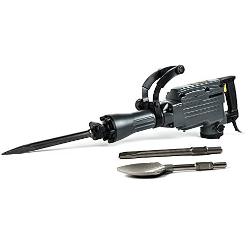 TR Industrial-Grade 4-Piece Electric Demolition Jack Hammer, with 3 Bits - Point, Flat, Scoop Shovel Spade Bit Cover