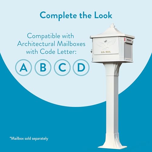 Poste Architectural Mailboxes CP00WAM blanco para buzón exterior resistente 5