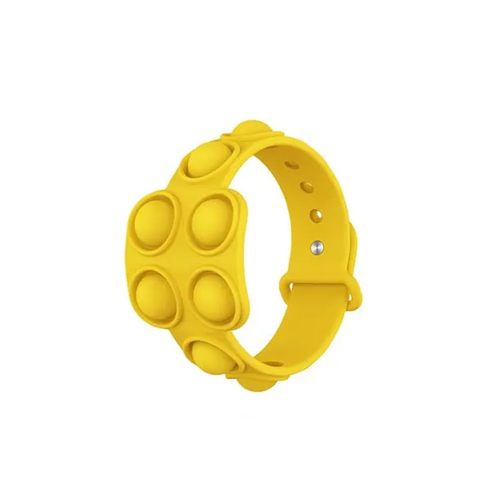 AMERTEER pop it Fidget Toy Bracelet fidgets Toys, figetttoys, popit Kinder, Poppet, Anti Stress Popet (Bracelet Yellow)