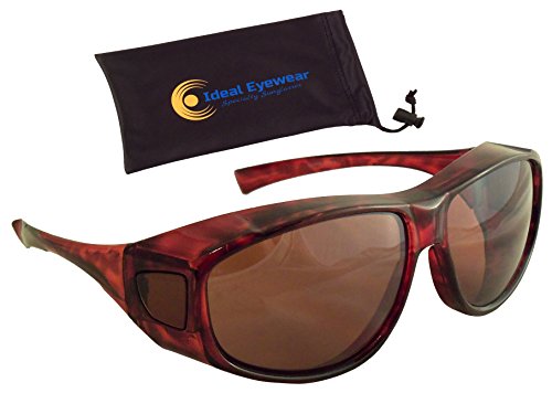 Ideal Eyewear Sun Shield Fit Over Sunglasses with Blue Blocker HD Driving Lens - Wear Over Prescription Glasses Men or Women