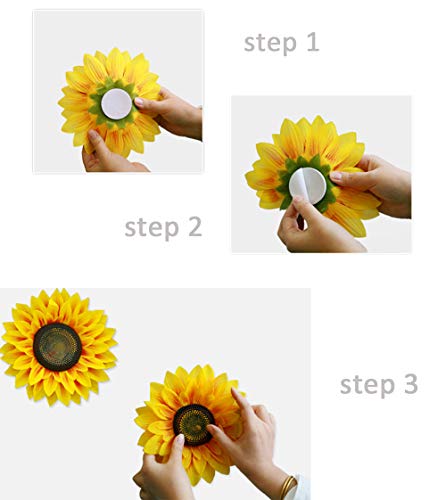 Vinilos decorativos 3D girasol 6 piezas 10x8 in miniatura 3