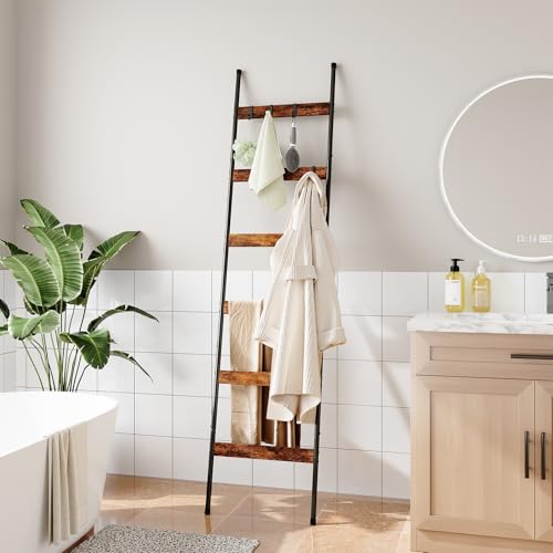 Échelle de couverture en bois marron rustique ELYKEN, support de maison