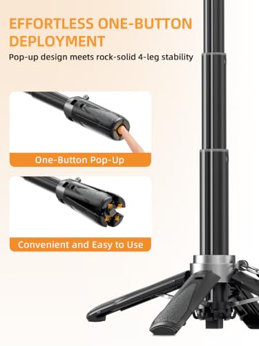 4-in-1 Mini Magnetic Selfie Stick with Remote for Cell Phone - image 7