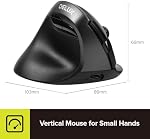DELUX Left Handed Vertical Mouse, Reduce Hands Strain Rechargeable Silent BT Wireless Ergonomic Mouse with USB Receiver, 6 Buttons and 4000 DPI for Carpal Tunnel (M618ZD-Iron Grey)