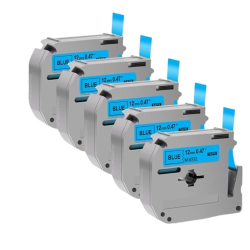 ���x���e�[�v�J�[�g���b�W 5PK MK231 M-K231 MK-231 MK-221 9 �~�����[�g�� 12 �~�����[�g�� PT70 PT80 ���x�����[�J�[�ƌ݊���(5PK Black on Blue)