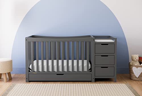 Graco Remi 4-In-1 Convertible Crib & Changer With Drawer - Gray #TOP1