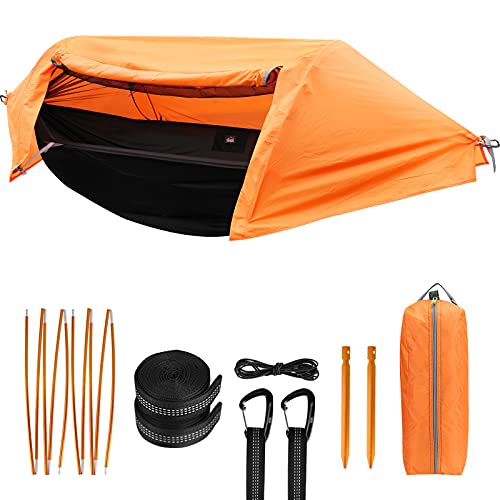 Camping Hammock With Mosquito Net And Rainfly Cover,Camping Hammock,Lightweight Portable Hammock,Waterproof Camping Hammock For Outdoor Backpacking Hiking Travel (Yellow) #TOP22