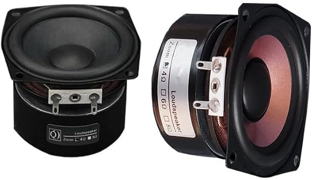 2.5 Inch 4 Ohm 8ohm Full Frequency Amplifier Speaker HiFi High Sensitivity Home Audio 15W Speaker (Color : Black- 4ohm)