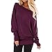 Produktbild SHYY Hemd Damen Langarm Rundhals Einfarbig Schulterfrei Mode Retro Locker Stretch Beach Vacation Leichte Luftig Sweatshirt Herbst Winter Neu Party Top XXL
