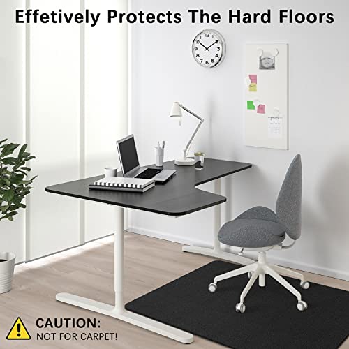 Office Hardwood Floor Chair Mat - Computer Chair Mat For Hardwood Floors, Pad For Hardwood And Tile Floors, Large Anti-Slip Home Desk Chair Mat, Easy Clean, Not For Carpets, 36" X 55" Black #TOP4