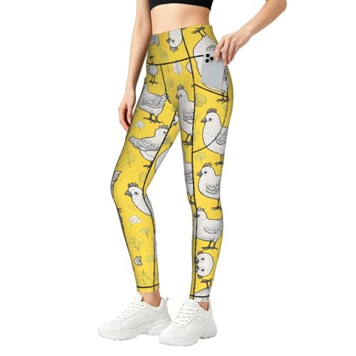 Pantalones de yoga leggings para correr con bolsillos elásticos de cintura alta estampados