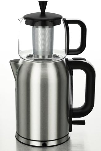 GOLDA INC. Stainless Steel Turkish Tea Maker, Samovar, Electric Kettle, with Boil-Dry Protection