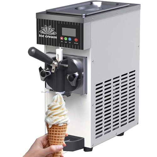 Soft Serve - Máquina para hacer helados con panel LCD, uso comercial y doméstico, diseño de encimera, salida de 4 a 5 L h