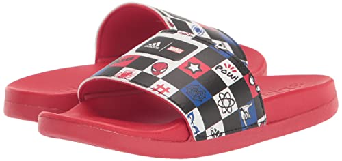 Adidas Unisex-Child Adilette Comfort Black/White/Better Scarlet (Spider-Man) 2 #TOP6