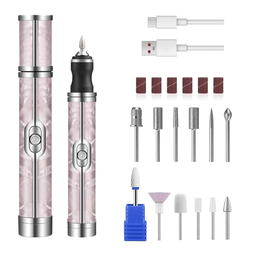 Fresa per Unghie Professionale, 20000 Giri Llima Unghie Elettrico, Nail Drill, Fresa per Unghie Portatile, Ricarica USB, Regolabile a 4 Velocità per Manicure e Pedicure