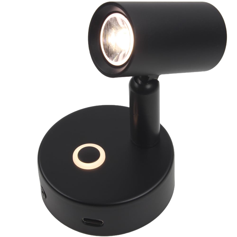 12-24 V LED lampa do czytania + USB C + przełącznik + ściemniacz do przyczepy kempingowej, łodzi, czarna