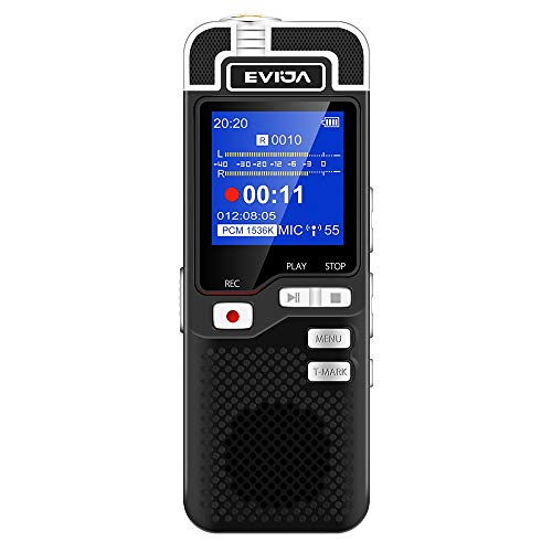 EVIDA Voice Recorder for Lectures Rechargeable - Digital Voice Activated Recorder Portable Tape
