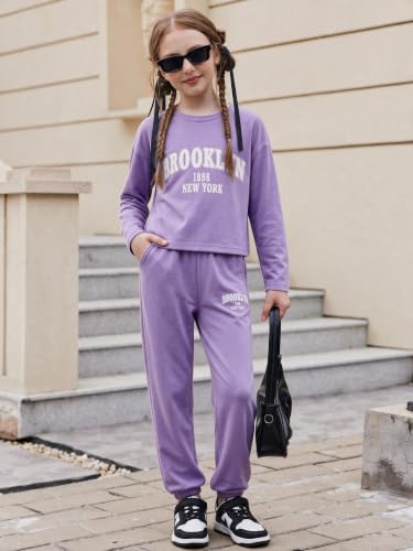 Image of Arshiner Girls 2 Piece Outfits Kids Trendy Tie Dye Sweatsuits Sets