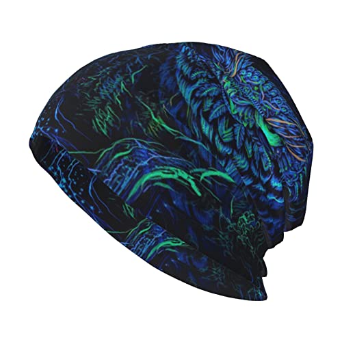 Cool Animal White - Gorro unisex de oso polar para adultos, gorro de punto suave, cálido y duradero para clima frío. Gorra, Galaxy búho, talla �nica