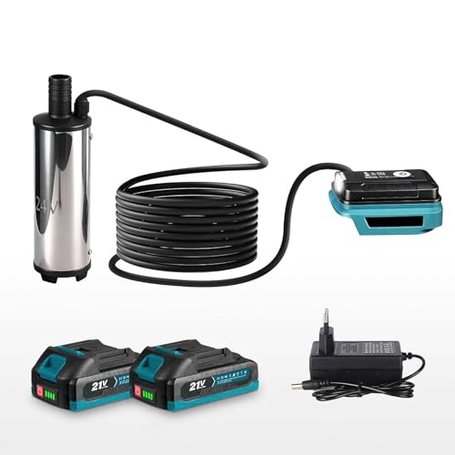 Pompe à eau portable pour batterie au lithium Makita 18 V, pompe de transfert 21 V avec câble de 5 m, pompe à eau électrique pour piscines, aquariums,...